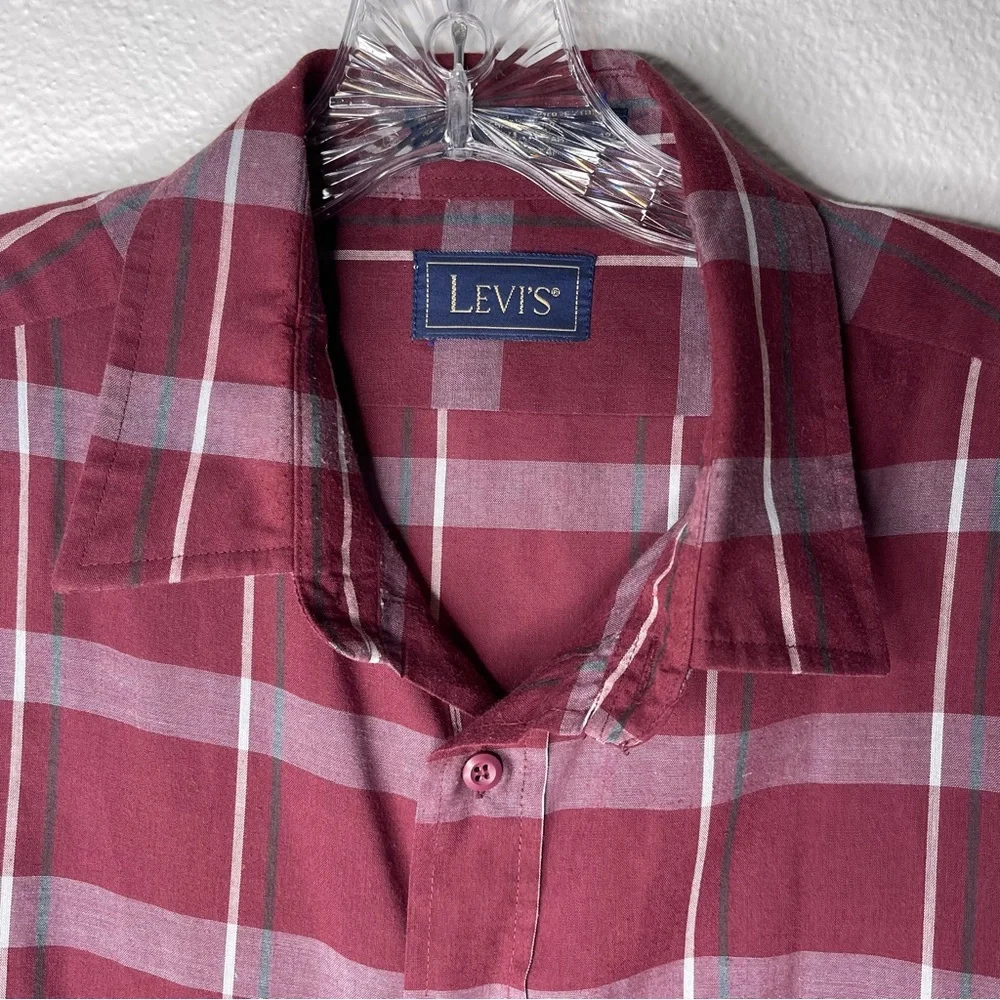 Levi’s Vintage Plaid Button Up Shirt Big E Pre‎ 1971 Size XL